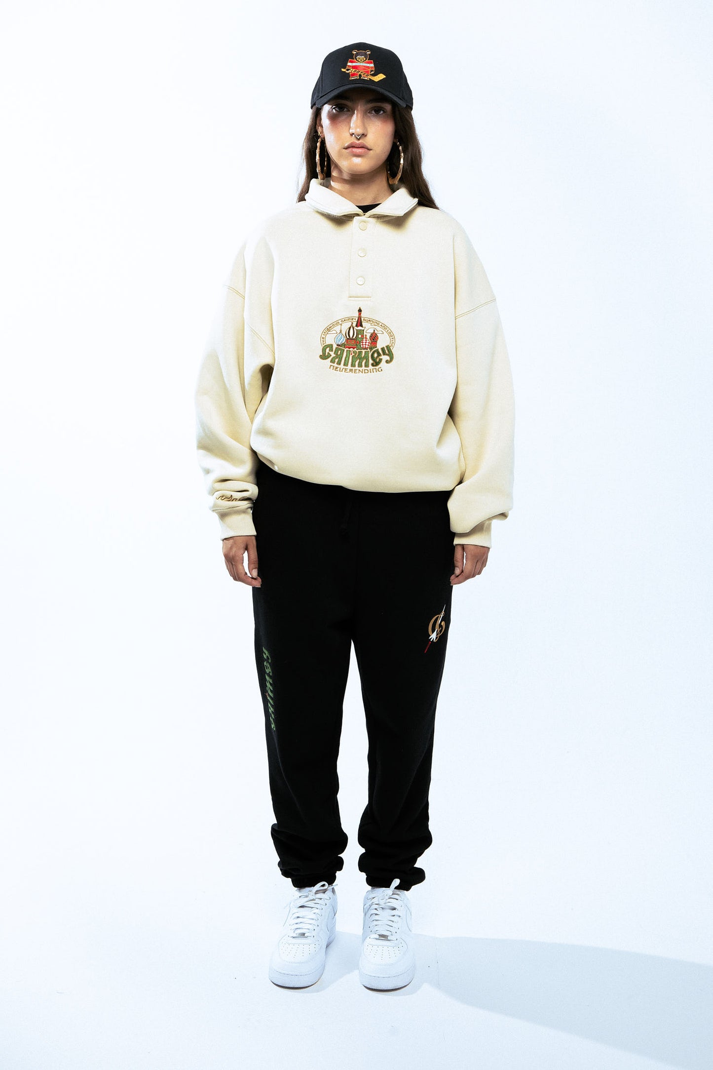 THE LOWER DEPTHS POLO SWEATSHIRT CREAM