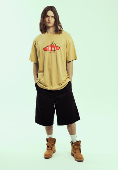 BURN IN FLAMES REGULAR TEE KHAKI