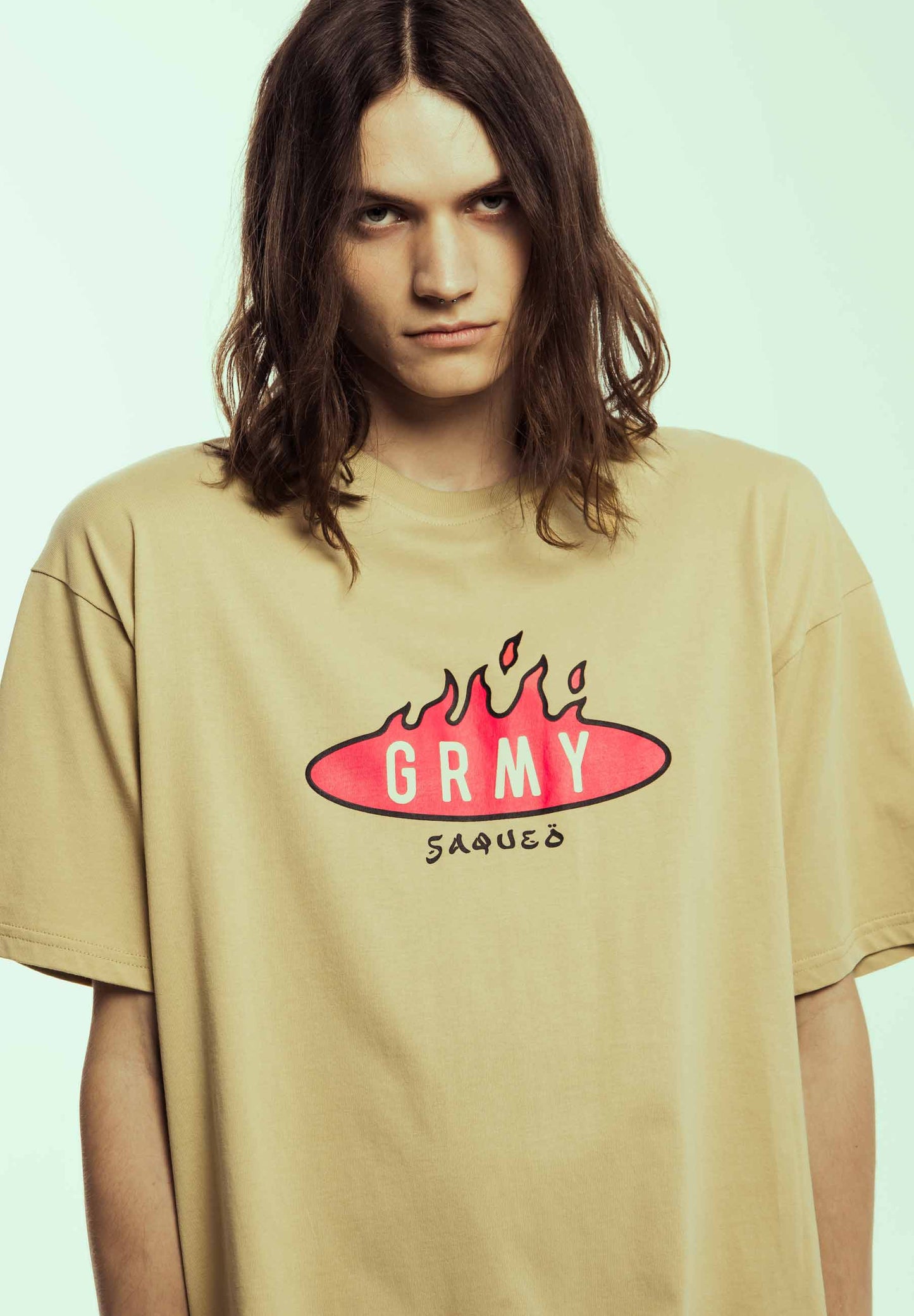 BURN IN FLAMES REGULAR TEE KHAKI