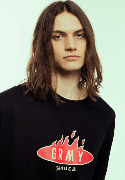 BURN IN FLAMES REGULAR TEE BLACK