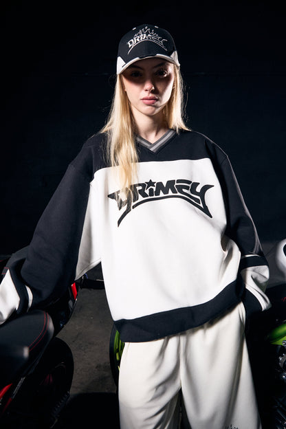 INFAMOUS DEEPER V NECK VINTAGE CREWNECK BLACK