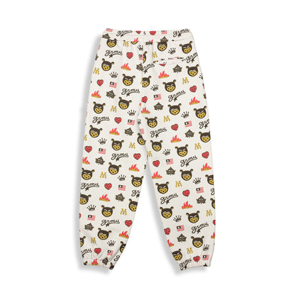 MUD'S THE RESIDENCE BEAR SWEATPANTS OFF WHITE
