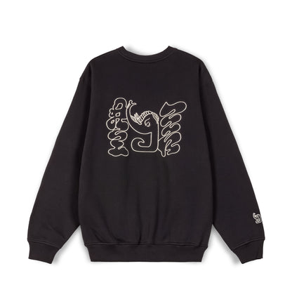 TUSKER TEMPLE VINTAGE CREWNECK BLACK