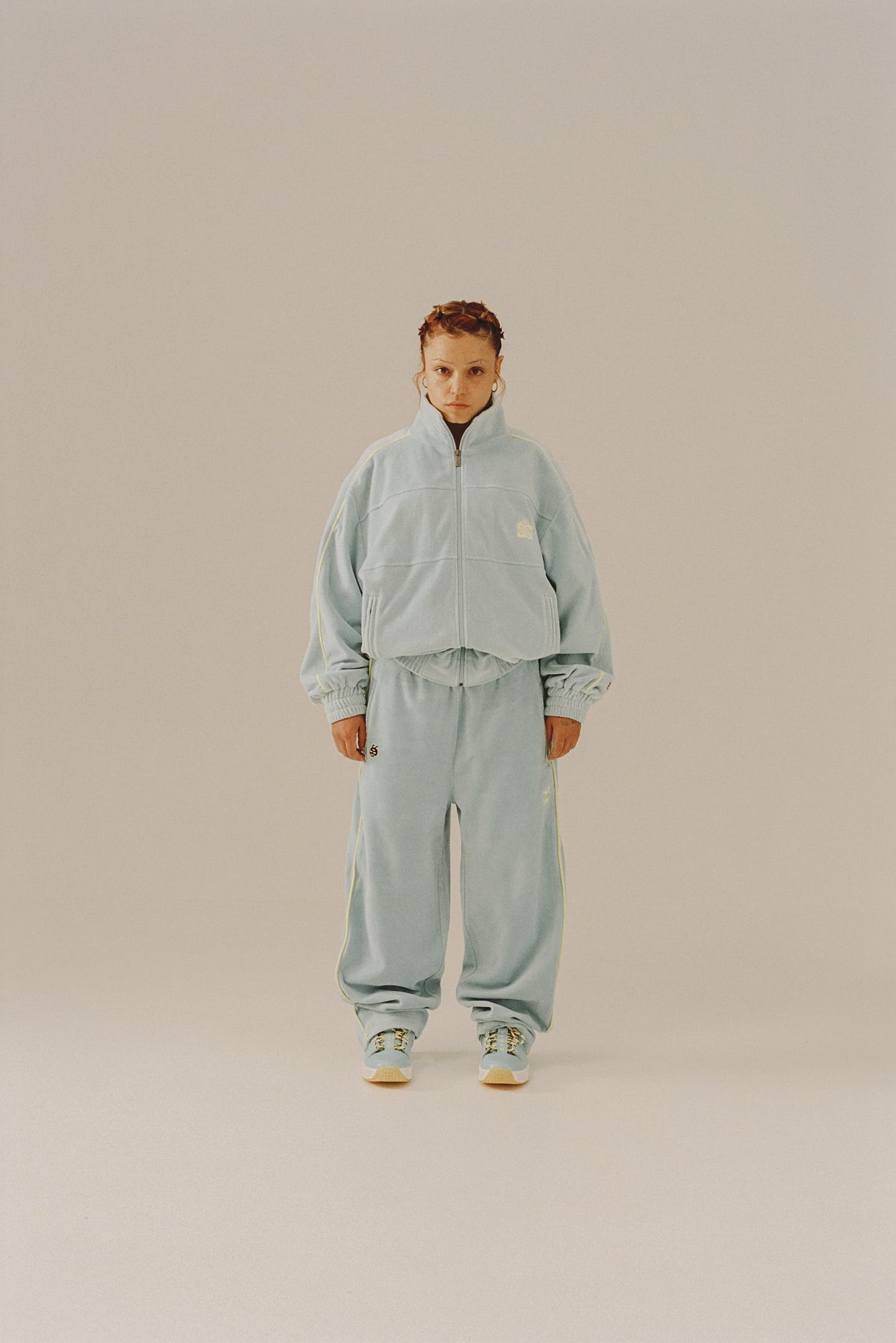 THE SWARM DC SHOES X GRIMEY VELVET TRACK JACKET BLUE