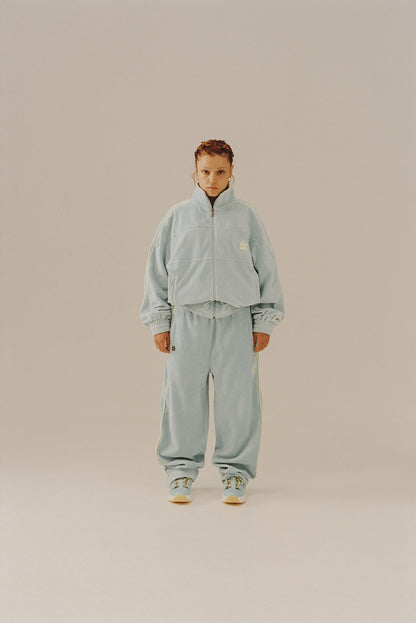 THE SWARM DC SHOES X GRIMEY VELVET TRACK JACKET BLUE