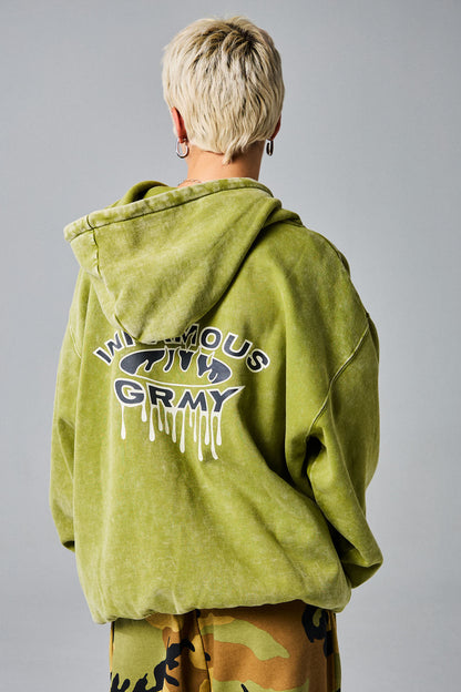 FOLLOW THE DOLLAR WASHED VINTAGE HOODIE WASHED GREEN