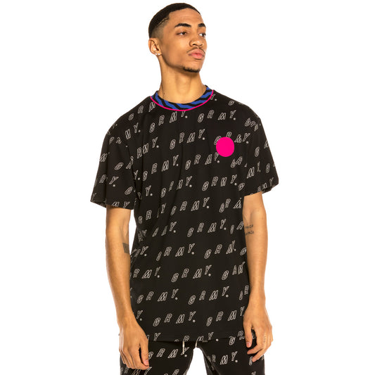 GRIMEY URMAH DOJO ALL OVER PRINT TEE BLACK