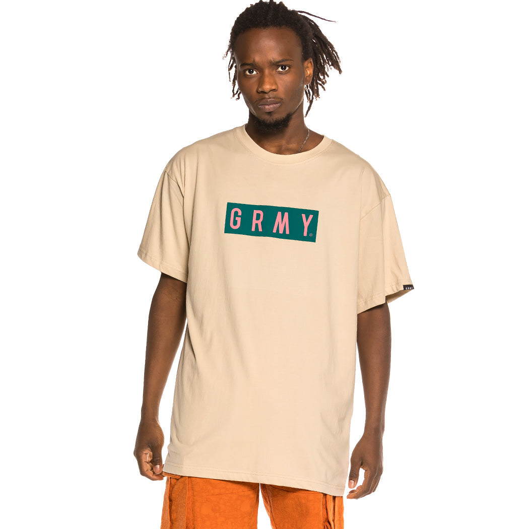 GRIMEY GRIMEY BOX LOGO TEE SAND