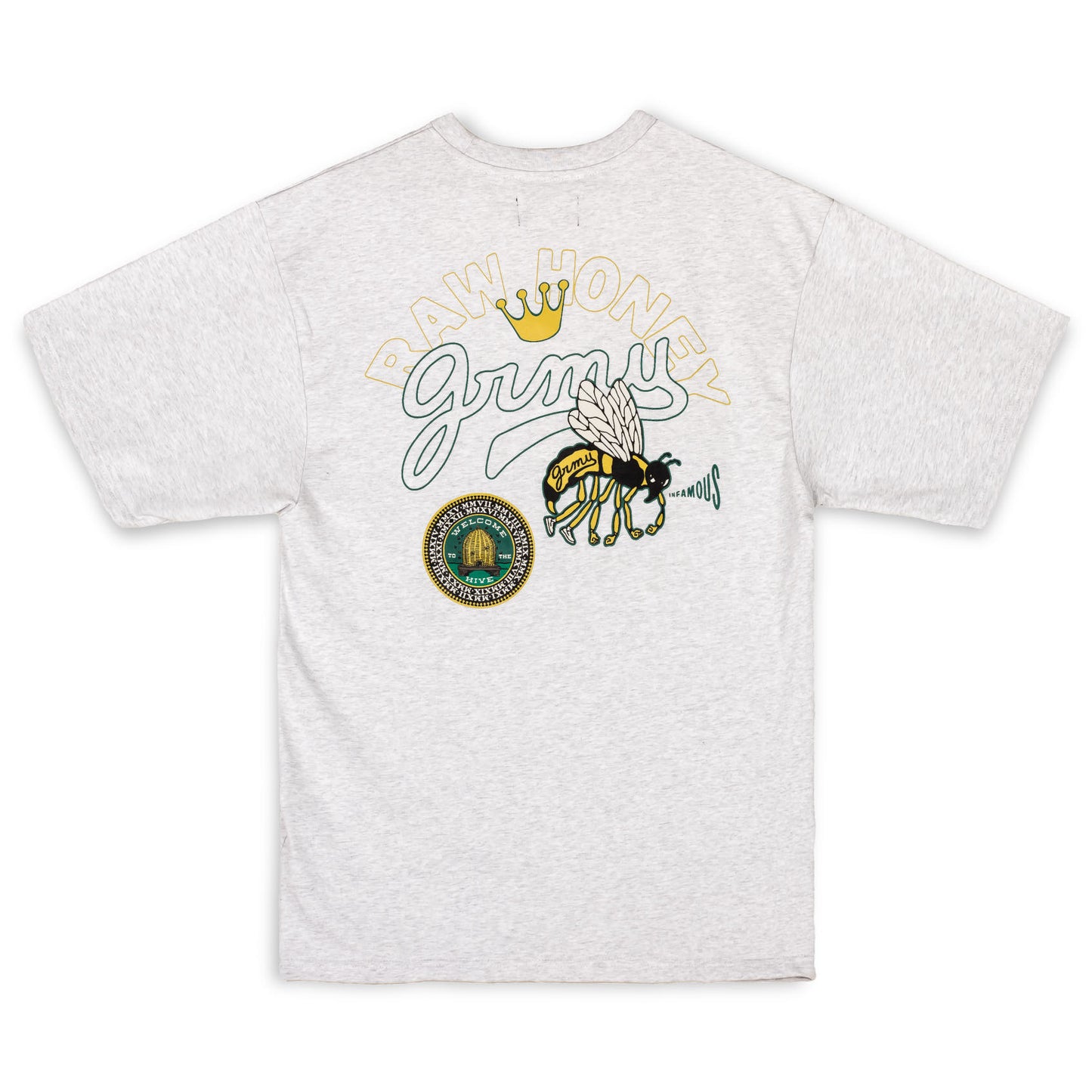 GRIMEY HIVE HEAVYWEIGHT TEE SPORT GREY