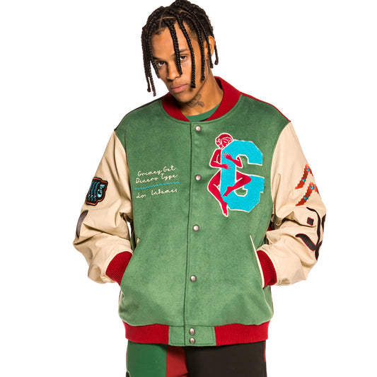 GRIMEY SINGGANG JUNCTION WOOL BASEBALL JACKET GREEN