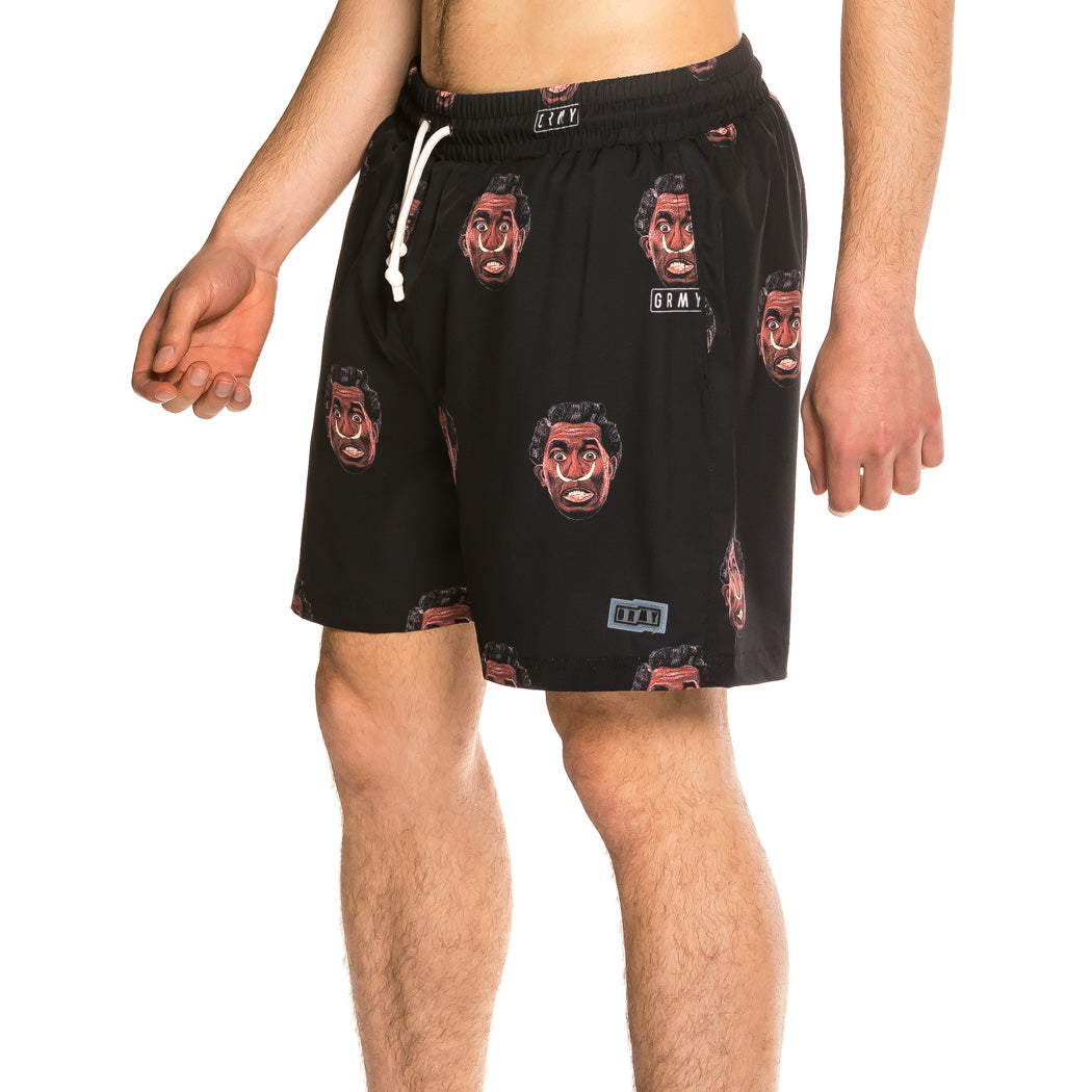 GRIMEY FRENZY ALL OVER PRINT SWIMMING SHORT BLACK