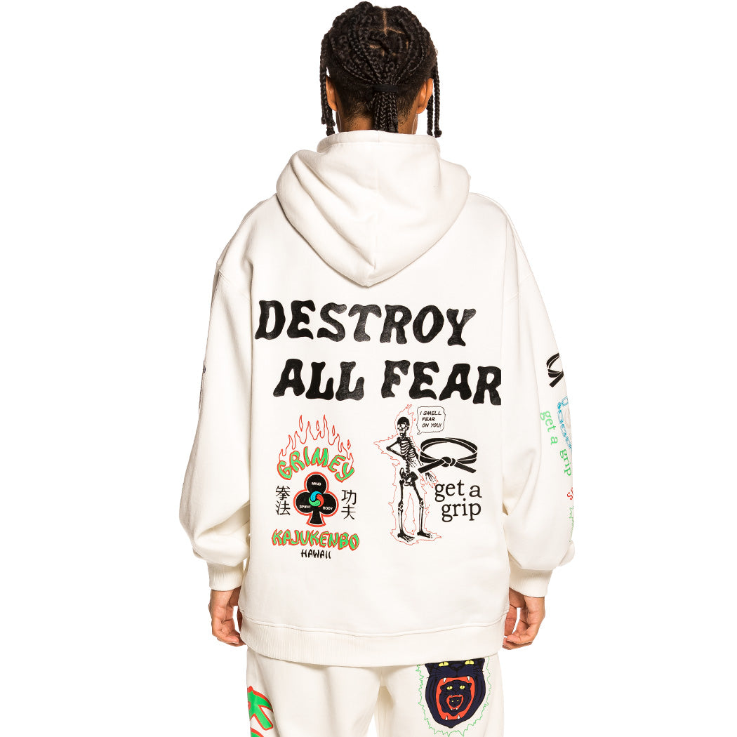 GRIMEY GRIMEY DESTROY ALL FEAR HOODIE WHITE