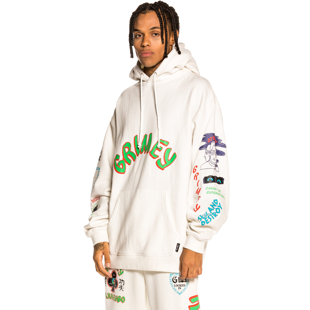 GRIMEY GRIMEY DESTROY ALL FEAR HOODIE WHITE
