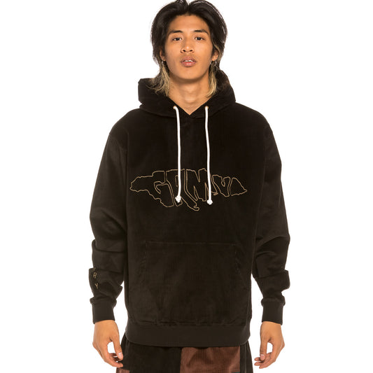 GRIMEY AGED RUM CORDUROY HOODIE BLACK