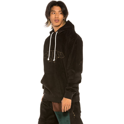 GRIMEY AGED RUM CORDUROY HOODIE BLACK