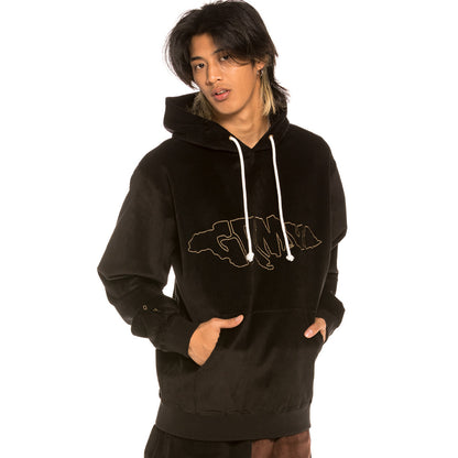 GRIMEY AGED RUM CORDUROY HOODIE BLACK