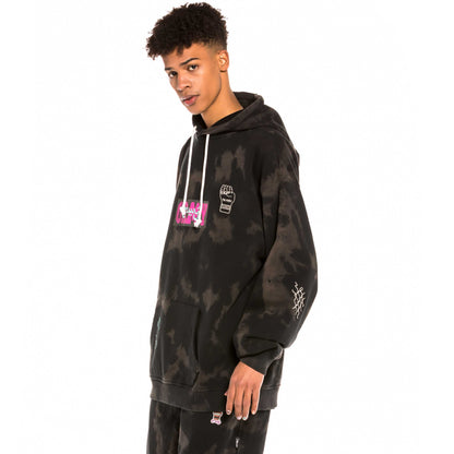 GRIMEY DAY DREAMER BLEACHED HOODIE BLEACHED BLACK