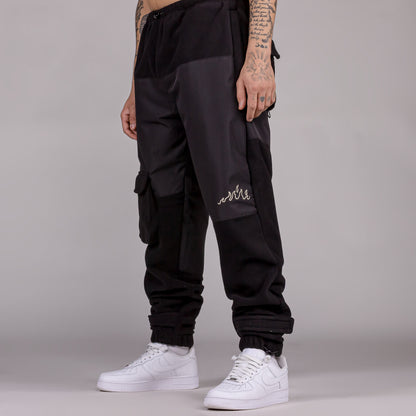 GRIMEY SNOW FOX POLAR FLEECE TRACK PANTS BLACK