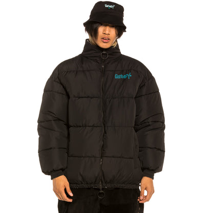 GRIMEY GRIMEY GEM CUTTING REVERSIBLE PUFFY JACKET BLACK