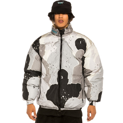 GRIMEY GRIMEY GEM CUTTING REVERSIBLE PUFFY JACKET BLACK