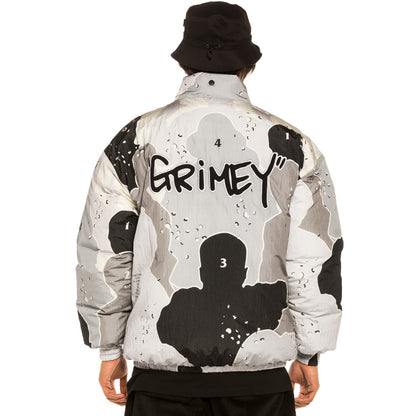 GRIMEY GRIMEY GEM CUTTING REVERSIBLE PUFFY JACKET BLACK