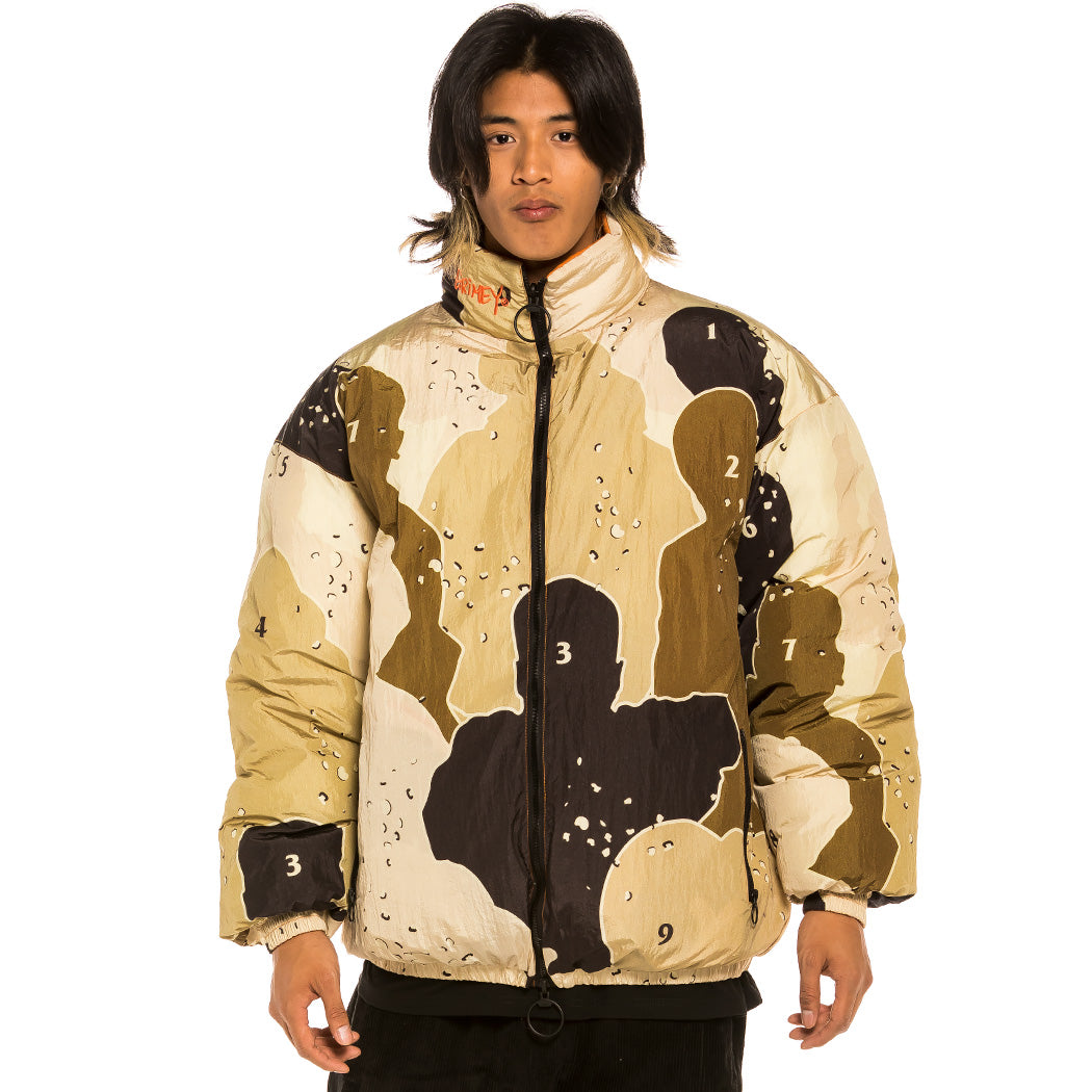 GRIMEY GRIMEY GEM CUTTING REVERSIBLE PUFFY JACKET BRICK