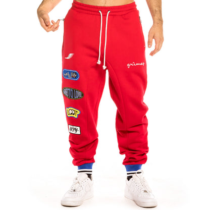 GRIMEY ARCH RIVAL SWEATPANTS RED