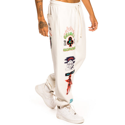 GRIMEY DESTROY ALL FEAR SWEATPANTS WHITE