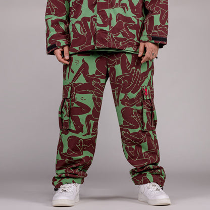 GRIMEY LUST MANTRA TRACK PANTS GREEN