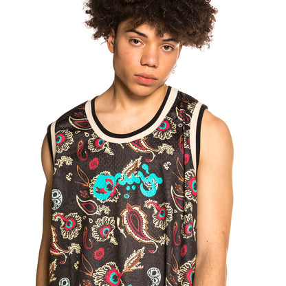 GRIMEY HOPE UNSEEN ALL OVER PRINT MESH TANK TOP BLACK