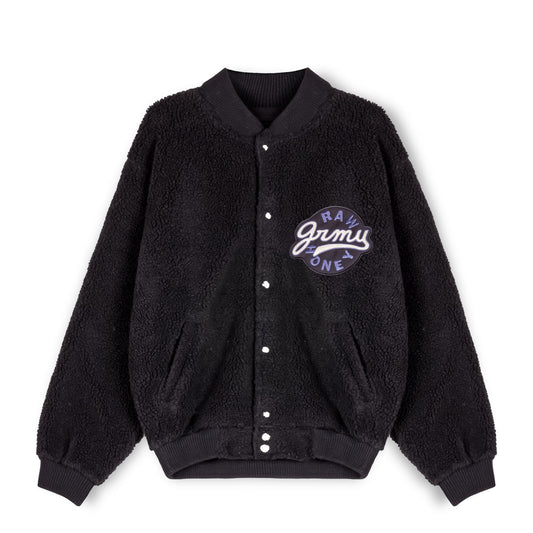 GRIMEY HIVE SHERPA BUTTON SWEATSHIRT BLACK