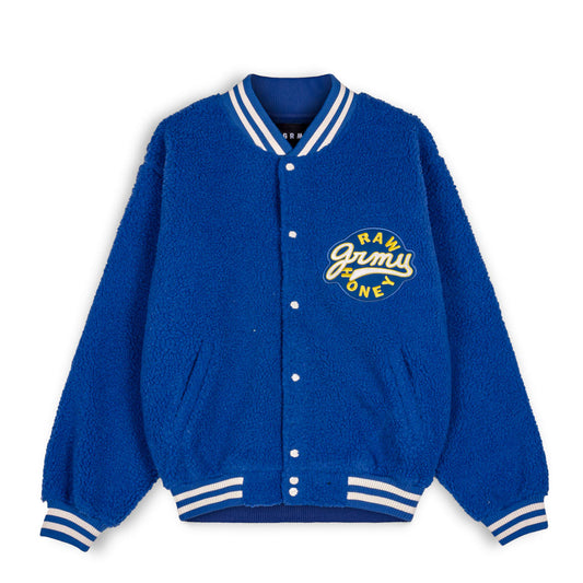 GRIMEY HIVE SHERPA BUTTON SWEATSHIRT BLUE