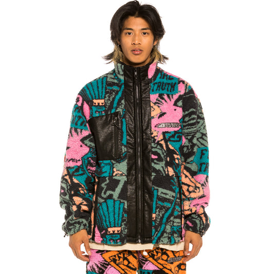 GRIMEY SPACE LADY SHERPA JACKET BLUE