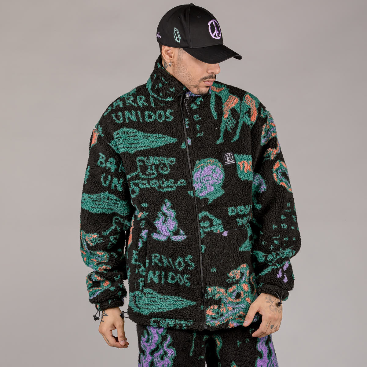 GRIMEY LOST BOYS SHERPA JACKET BLACK