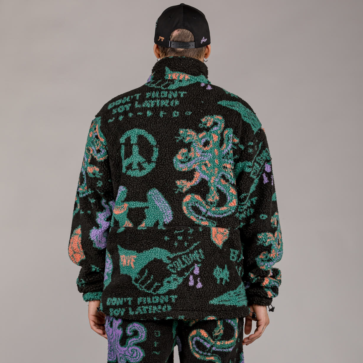 GRIMEY LOST BOYS SHERPA JACKET BLACK