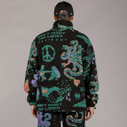 GRIMEY LOST BOYS SHERPA JACKET BLACK