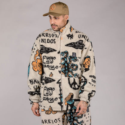 GRIMEY LOST BOYS SHERPA JACKET CREAM