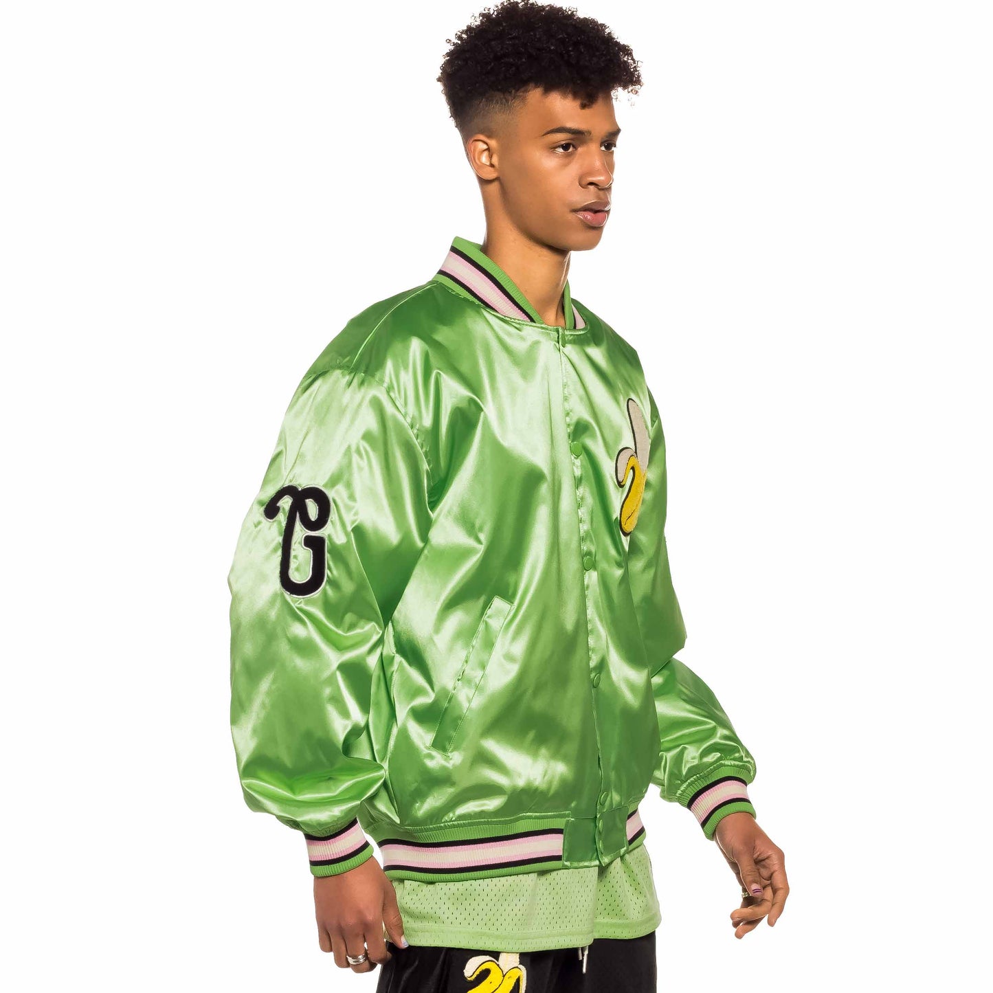 GRIMEY JUNGLE PUNCH SATIN JACKET GREEN