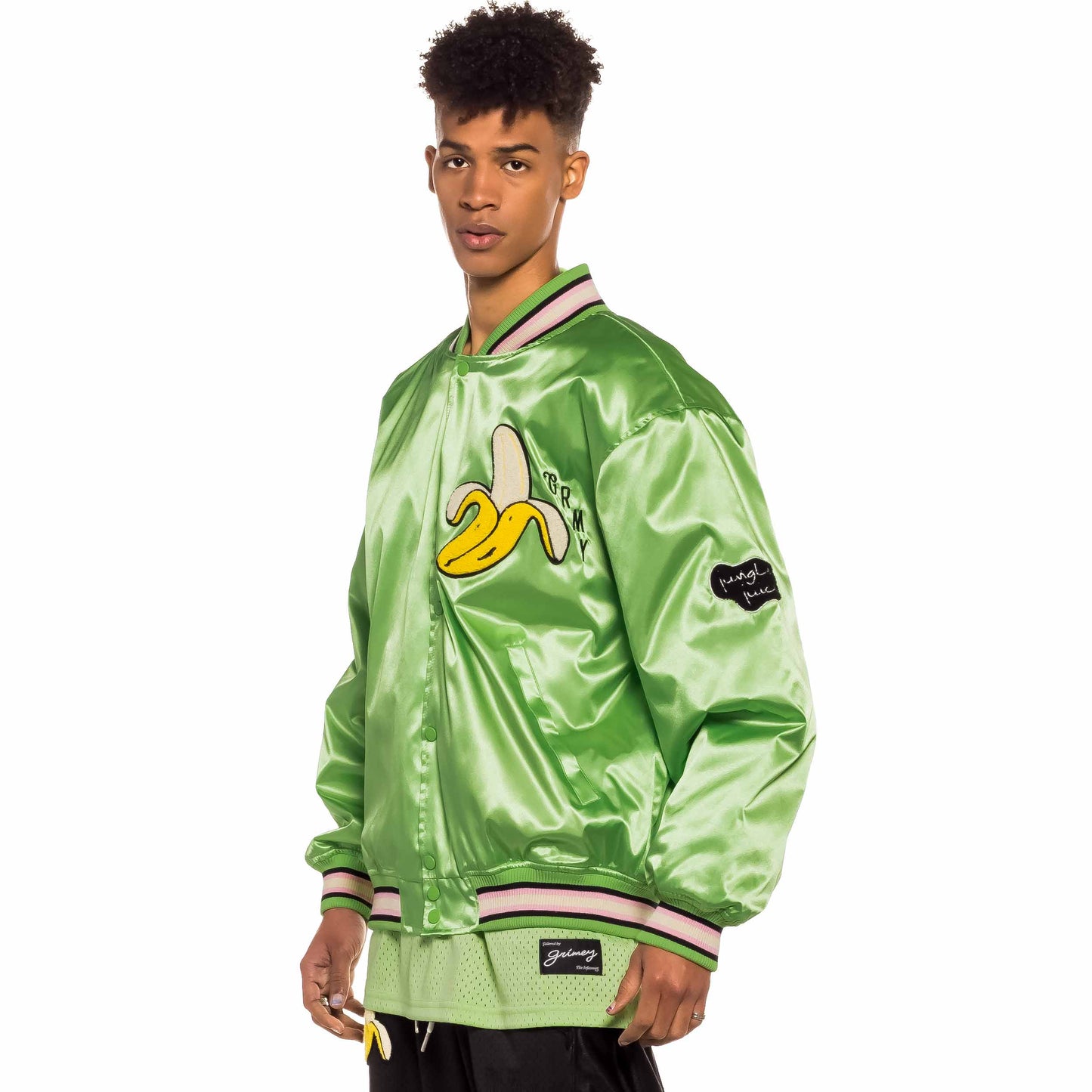GRIMEY JUNGLE PUNCH SATIN JACKET GREEN