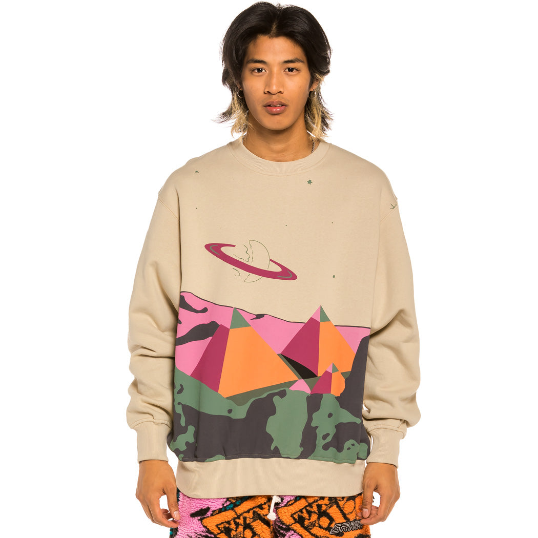 GRIMEY SPACE LADY CREWNECK SAND