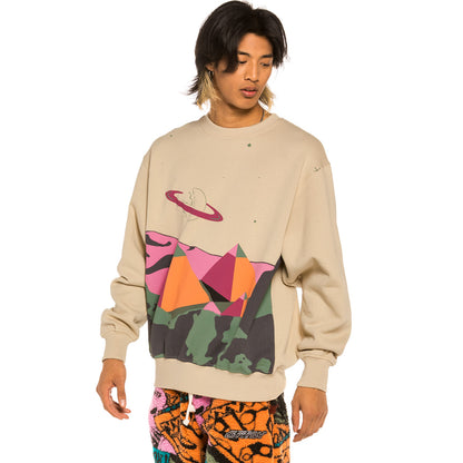 GRIMEY SPACE LADY CREWNECK SAND