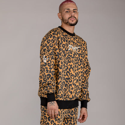 GRIMEY WESTBOUND ALL OVER PRINT CREWNECK LEOPARD