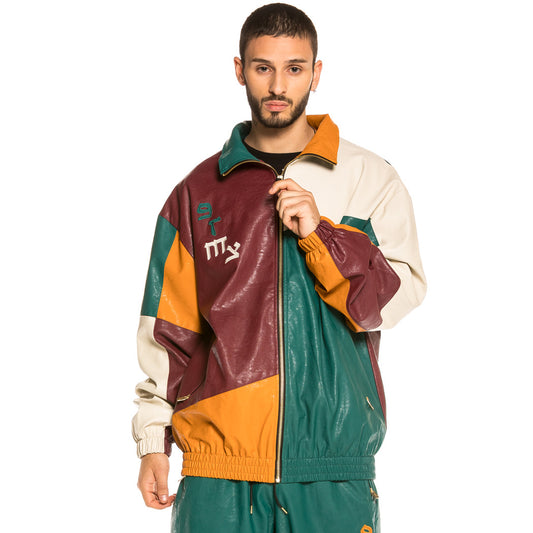 GRIMEY CALL OF YORE PU LEATHER TRACK JACKET MTC