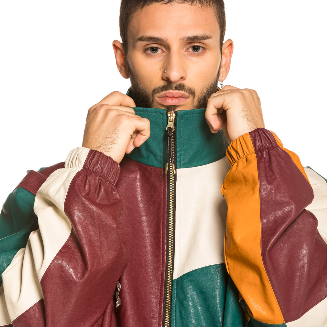 GRIMEY CALL OF YORE PU LEATHER TRACK JACKET MTC