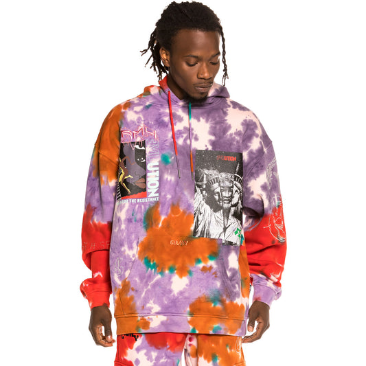 GRIMEY LIVEUTION MAGIC 4 RESISTANCE TIE DYE HOODIE TIE DYE