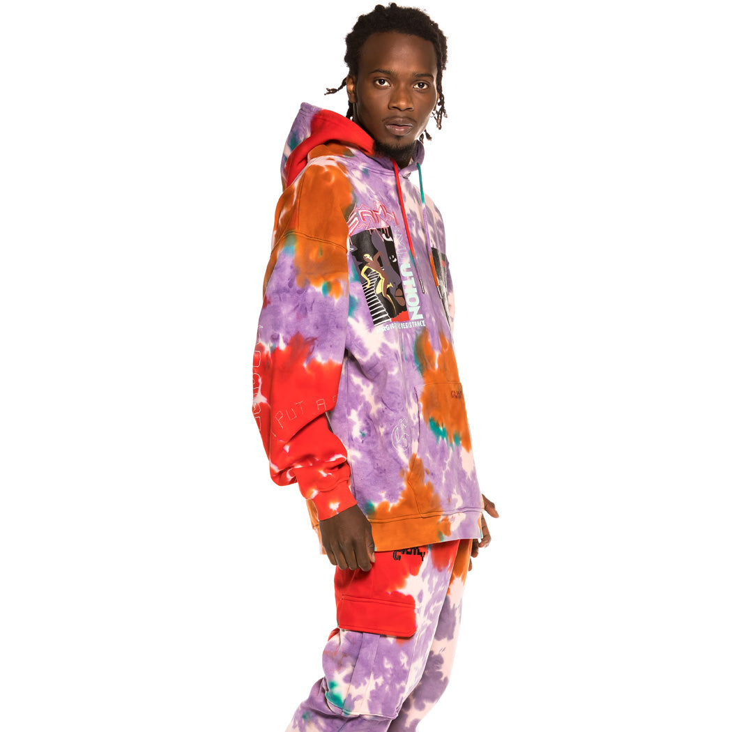 GRIMEY LIVEUTION MAGIC 4 RESISTANCE TIE DYE HOODIE TIE DYE