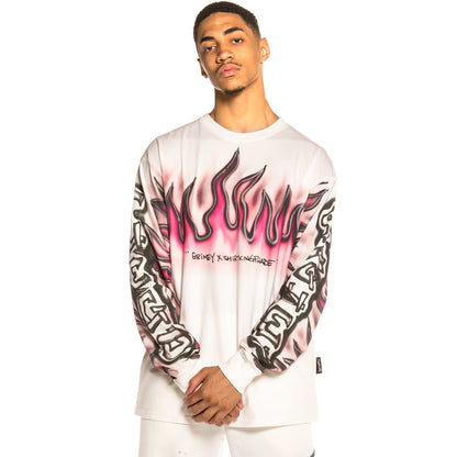GRIMEY X SHIRTKING PHADE LONG SLEEVE TEE WHITE