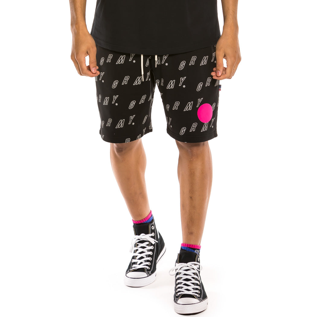 GRIMEY URMAH DOJO ALL OVER SWEAT SHORT BLACK